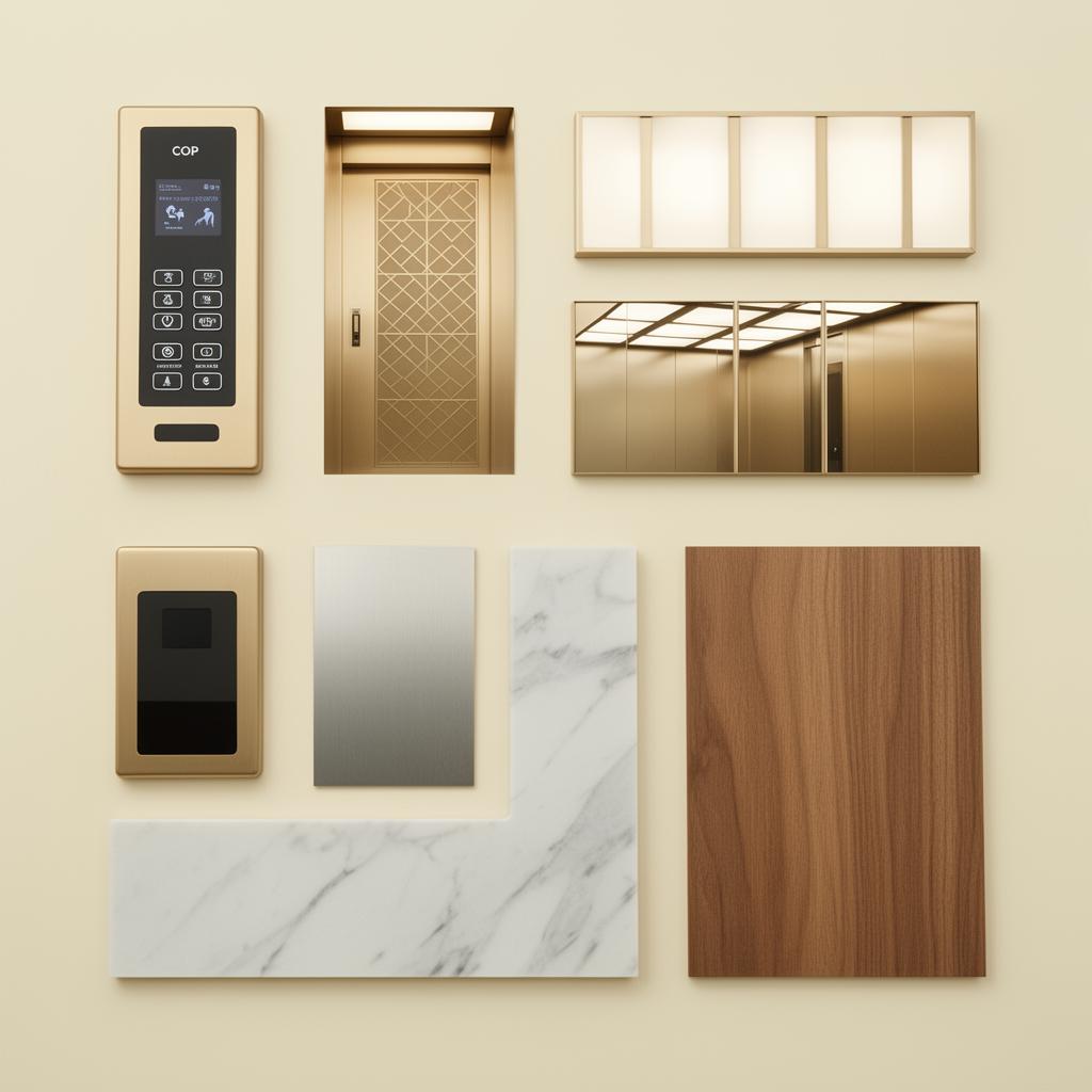 Elevator interior finishes and material collection